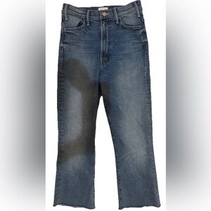 Mother Jeans The Hustler Ankle Fray Jeans Blue Denim Streach Size 27